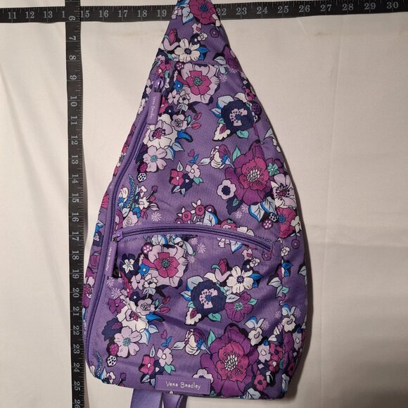 Vera Bradley Sling Crossbody Bag/Pack Backpack Purple Floral - Picture 1 of 16